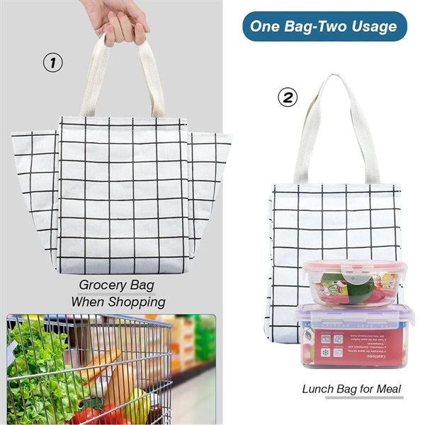 Wide-Open Foldable Insulated Lunch Bag