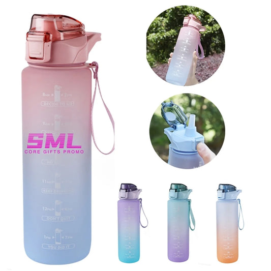 32 oz Drinking Water Bottle with Straw and Carrying Strap