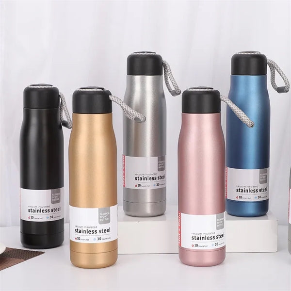 17oz Insulation Water Bottle Thermos Vacuum Flask with Strap