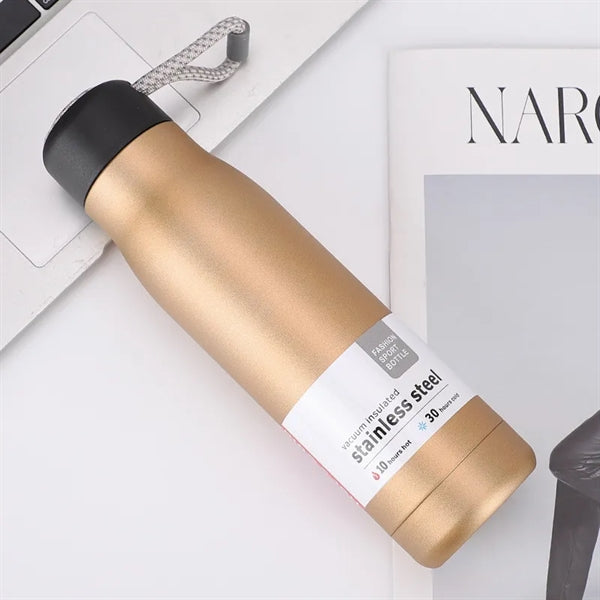 17oz Insulation Water Bottle Thermos Vacuum Flask with Strap