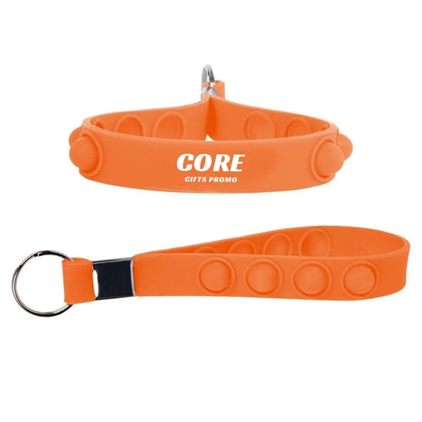Silicone Wristband Pop Keychain
