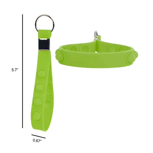 Silicone Wristband Pop Keychain