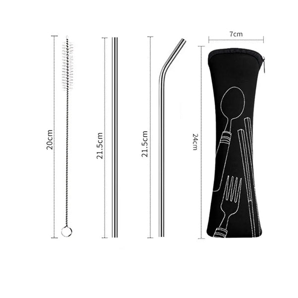 Stainless Steel Cutlery Set w/Neoprene Bag (7 Piece Set)