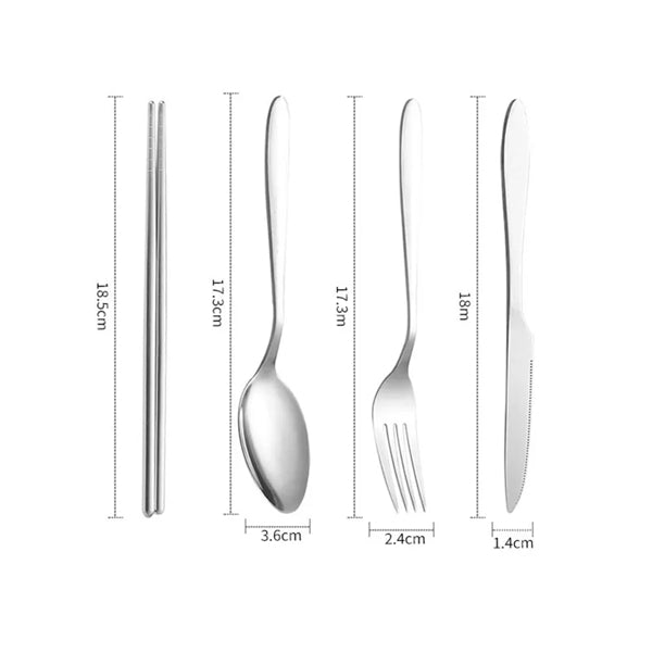 Stainless Steel Cutlery Set w/Neoprene Bag (7 Piece Set)