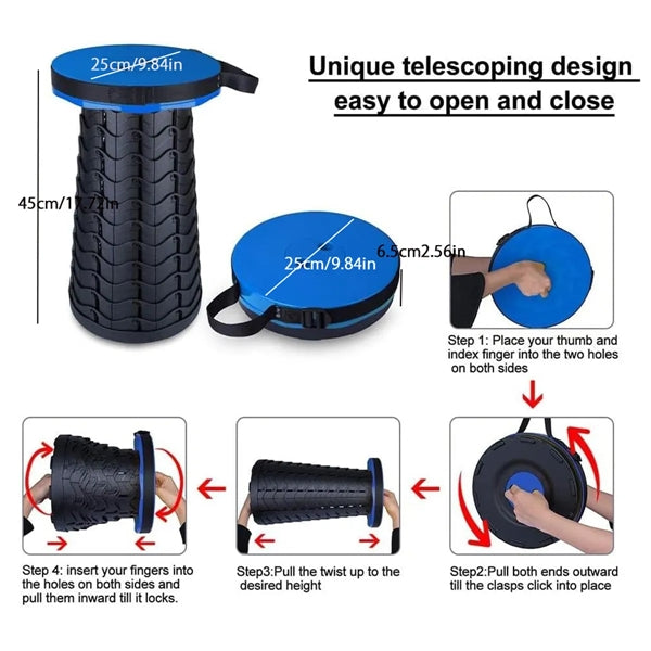 Portable Telescoping Foldable Camping Stool
