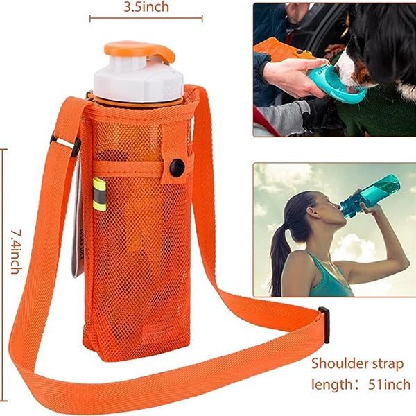 Water Bottle Holder Carrier With Adjustable Shoulder Strap