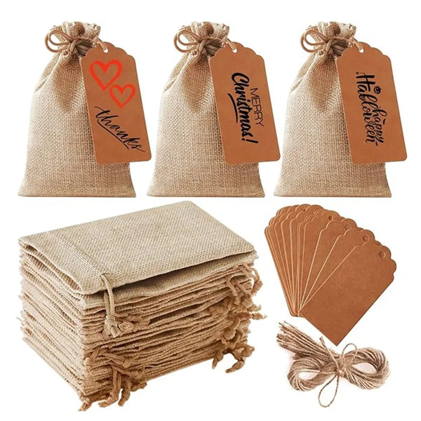 Drawstring Burlap Bags