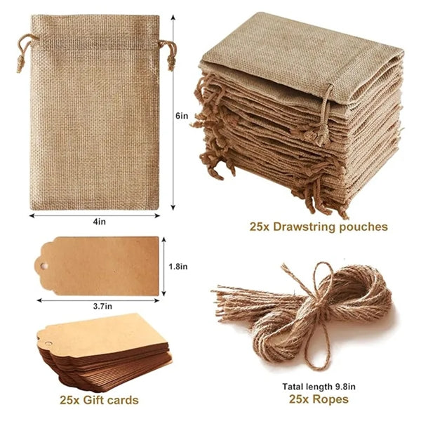 Drawstring Burlap Bags