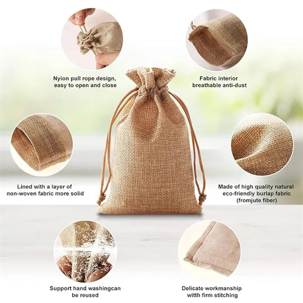 Drawstring Burlap Bags