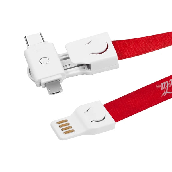 Wildrose Lanyard, 3 in1 Charging Cable with USB Tip