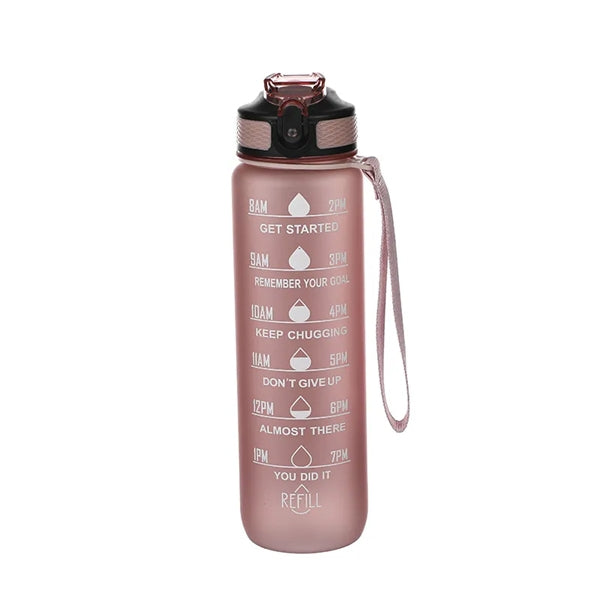 30OZ Gradient color Plastic bottle with time mark
