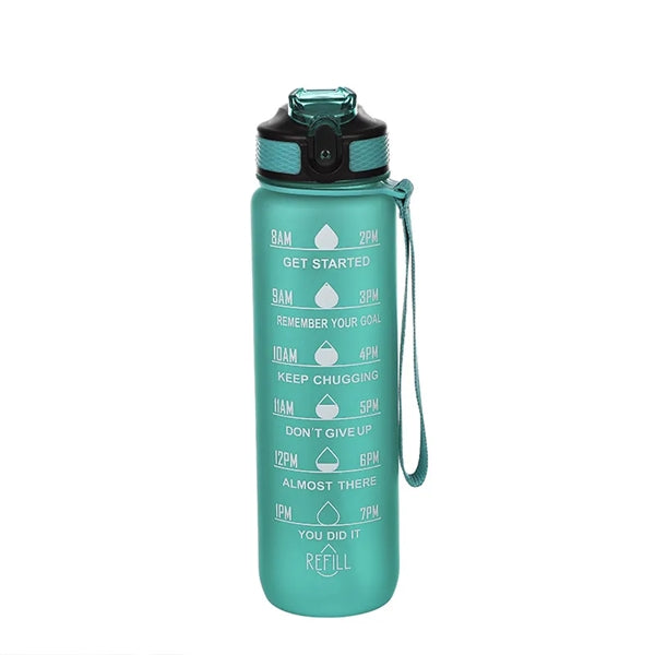30OZ Gradient color Plastic bottle with time mark
