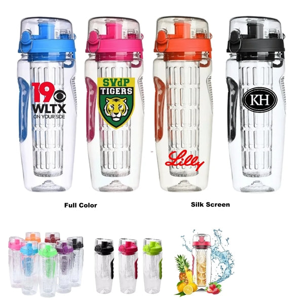 32 oz Fruit Infusion Tritan Bottle Drink Mixer Flip Top