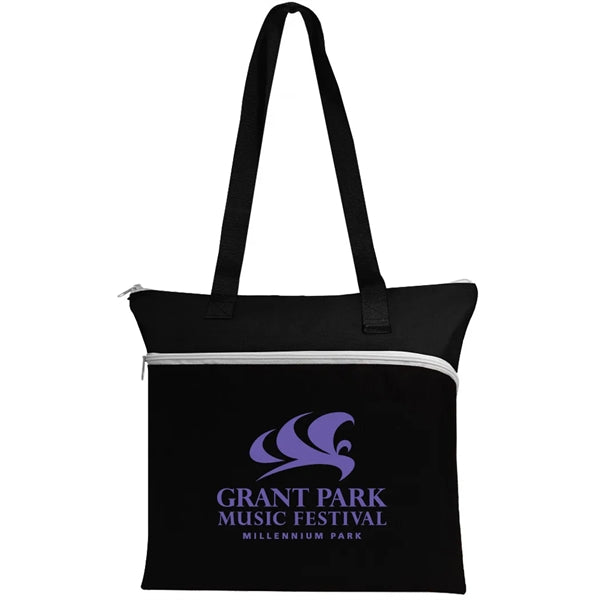 Poly Large Zipper Tote Bag