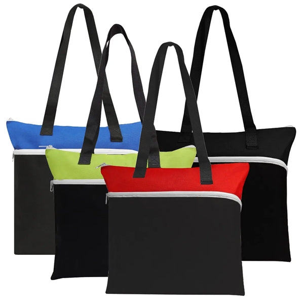Poly Large Zipper Tote Bag