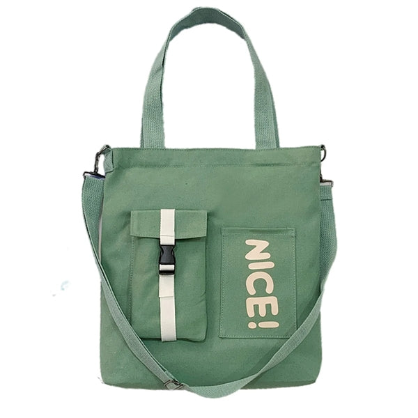 Canvas Tote Crossbody Bag for Students