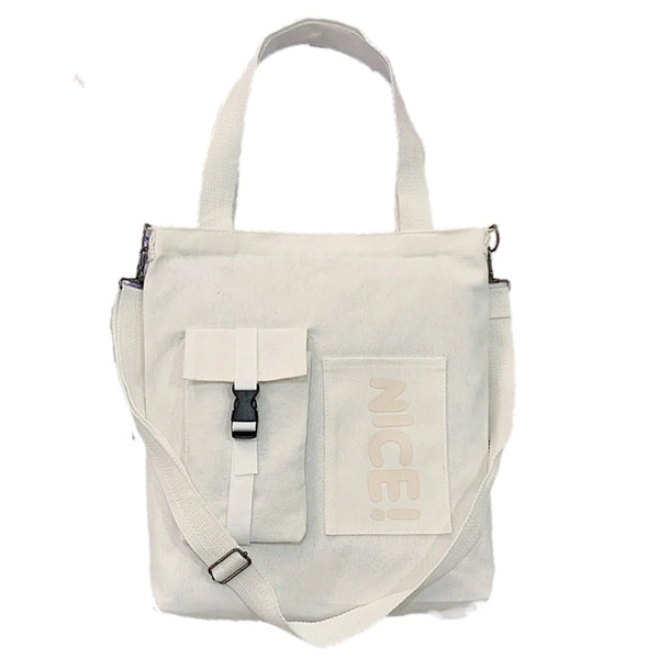 Canvas Tote Crossbody Bag for Students