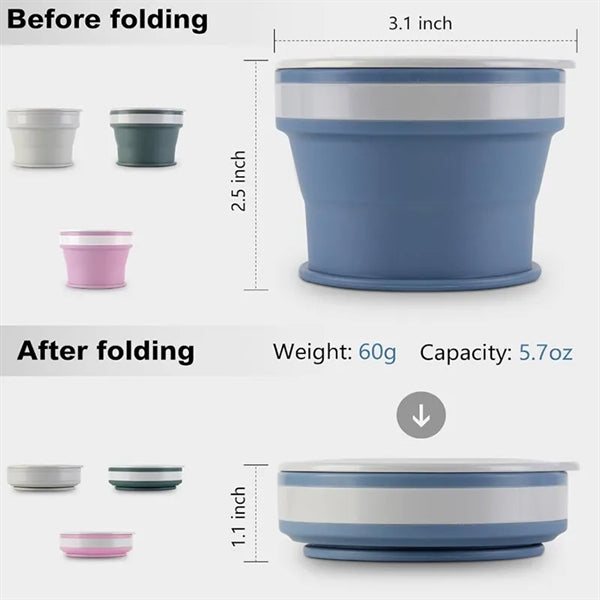 5.7oz Folding Silicone Collapsib Cups