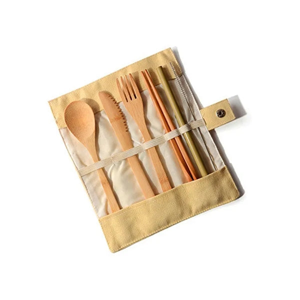 Bamboo Travel Portable Cutlery Set