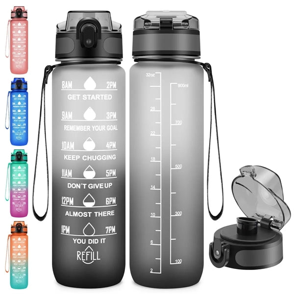 32 oz Motivational Water Bottles With Time Maker