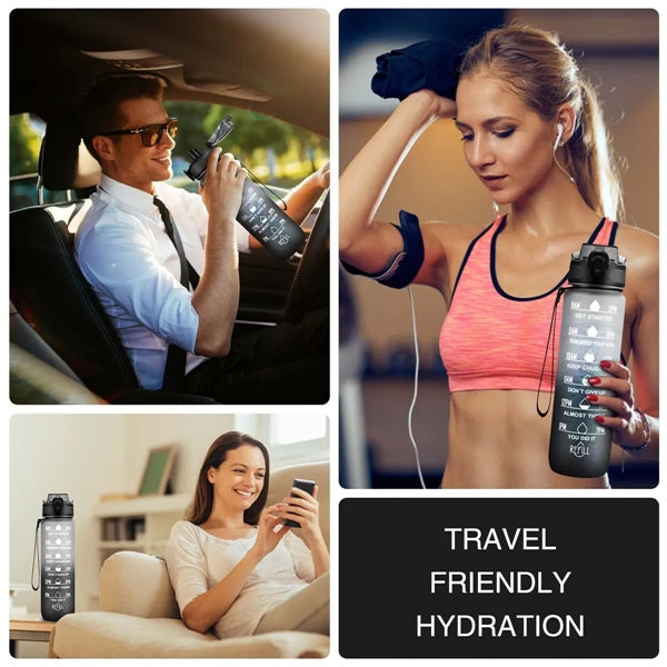 32 oz Motivational Water Bottles With Time Maker