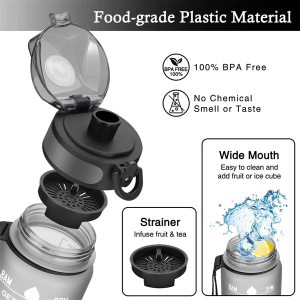 32 oz Motivational Water Bottles With Time Maker
