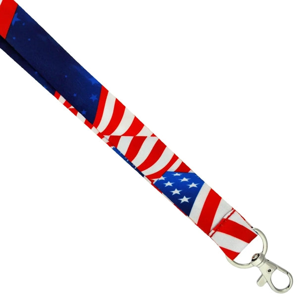 Waving American Flag Lanyard