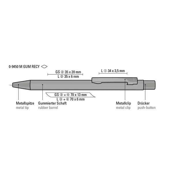 STRAIGHT M GUM Plunger-Action Pen
