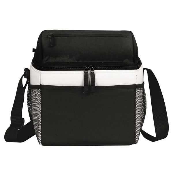 8 Can Dual Compartment Cooler Bag with Two-Tier Storage