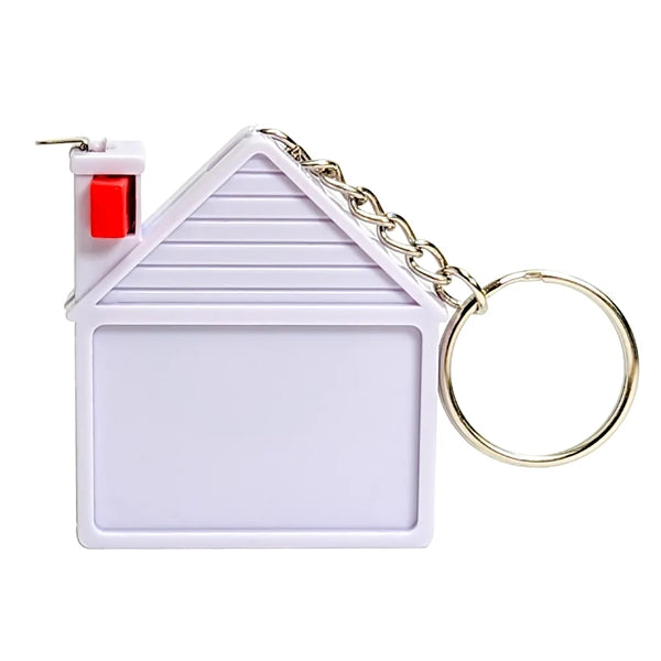 House Shape Measuring Tape with Pad and Pen Keychain