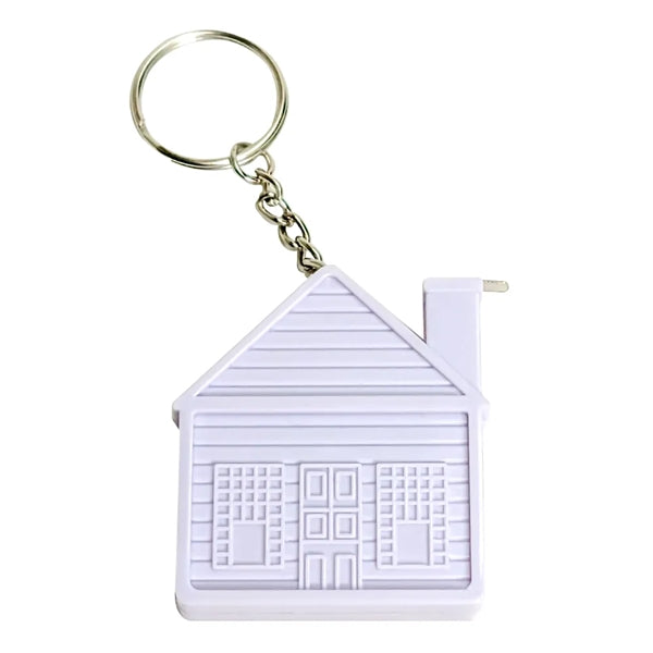 House Shape Measuring Tape with Pad and Pen Keychain