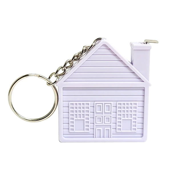 House Shape Measuring Tape with Pad and Pen Keychain