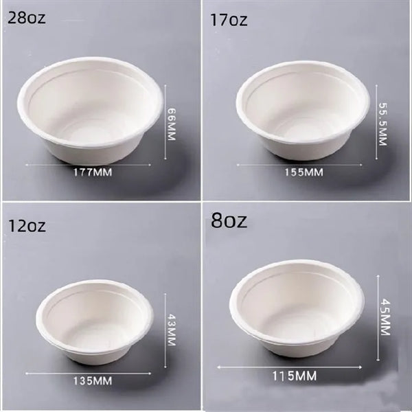 12 Oz Disposable Compostable Paper Bowl Eco-friendly Bagasse