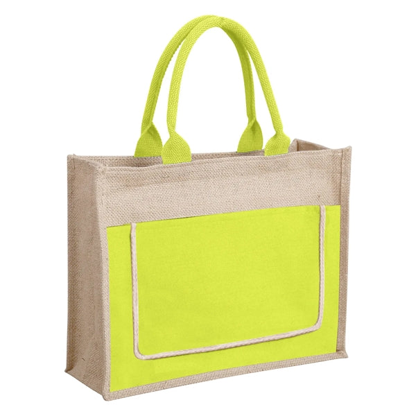 Jute Beach Tote Bag ( 7.87 ''Lx 6 ''W x 12.6 ''H )