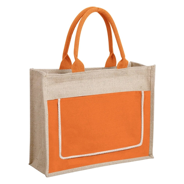 Jute Beach Tote Bag ( 7.87 ''Lx 6 ''W x 12.6 ''H )
