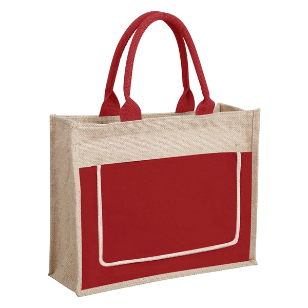 Jute Beach Tote Bag ( 7.87 ''Lx 6 ''W x 12.6 ''H )