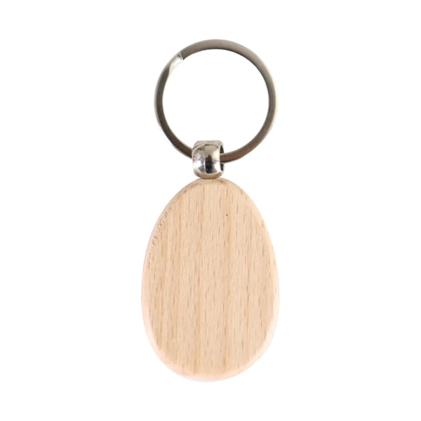 Wooden Egg Shape Keychain