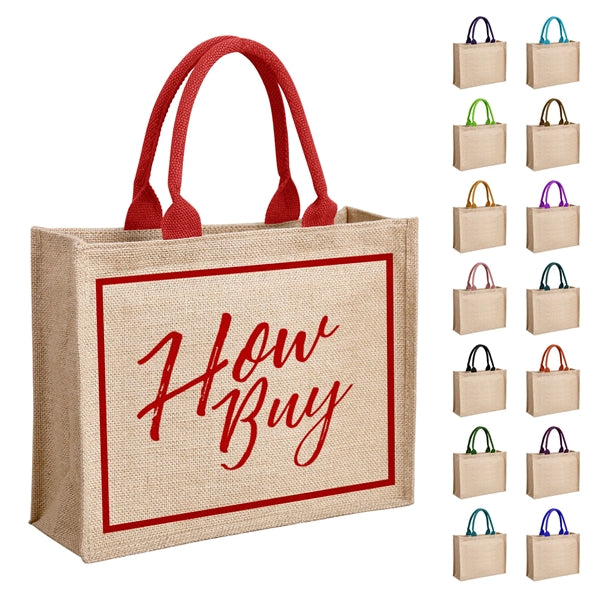 Jute Tote Bag ( 15" W x 11.8" H x 6" D )