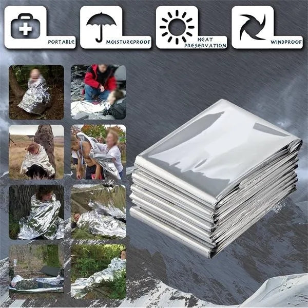 Outdoor Portable PET Silver fFrst Aid Blanket