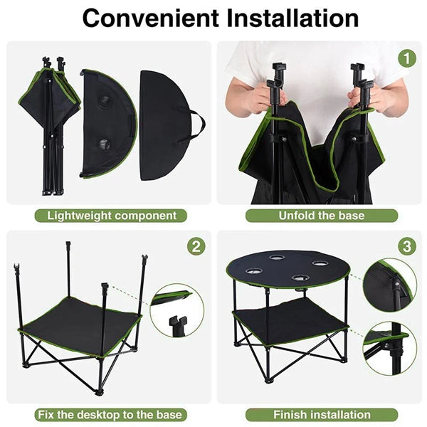 Outdoor Camping portable Foldable table with Cup Holders