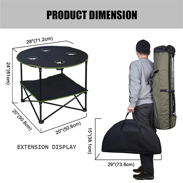 Outdoor Camping portable Foldable table with Cup Holders