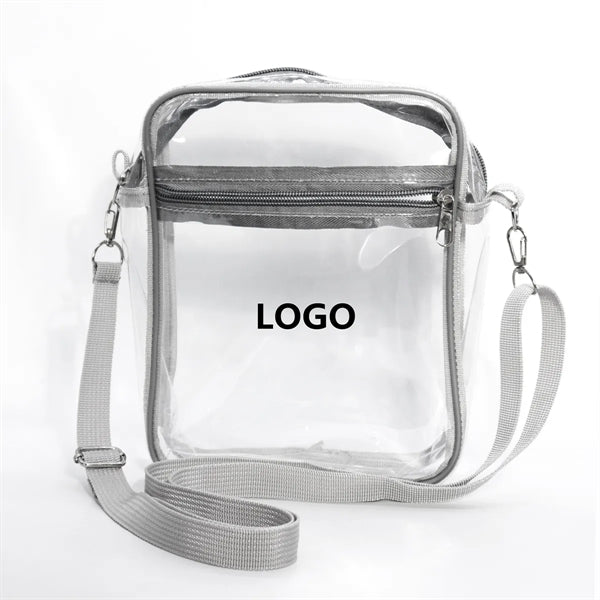 Transparent Crossbody Bag with Adjustable Strap for travel.