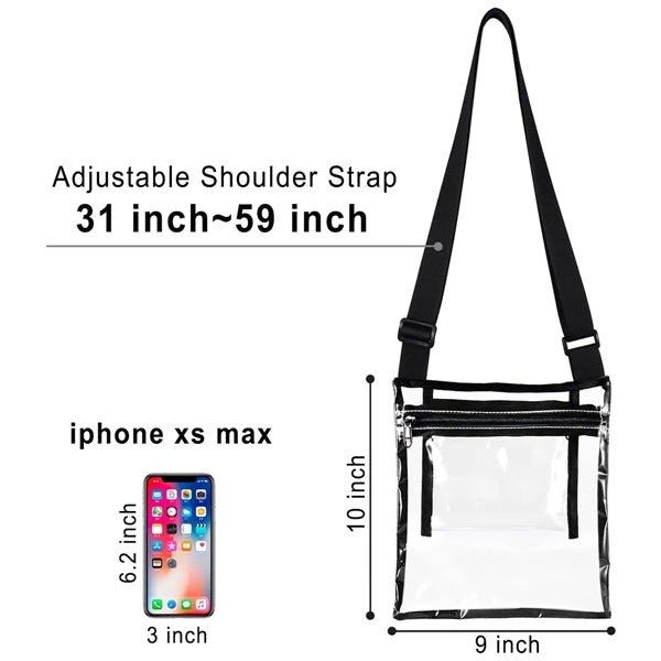 See-Through Crossbody Purse Bag for Events,Stadium Approved.