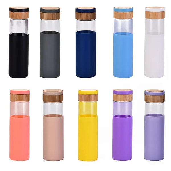 Glass Bottle with Bamboo Lid
