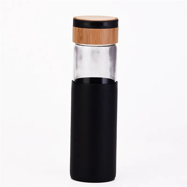 Glass Bottle with Bamboo Lid