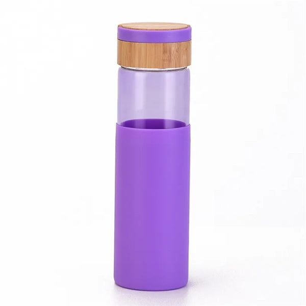Glass Bottle with Bamboo Lid