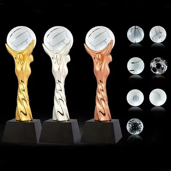 Sport Basketball Crystal Trophy