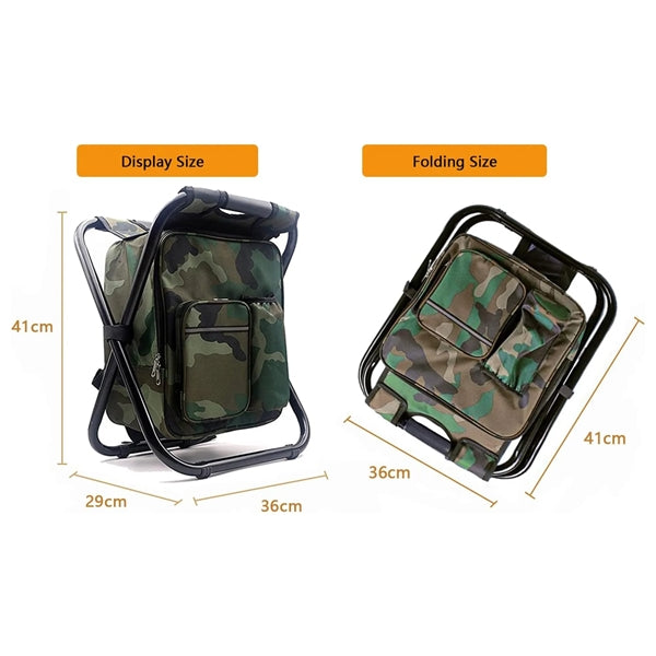 Portable Backpack Camping Chair with Cooler Insulated Bag MO