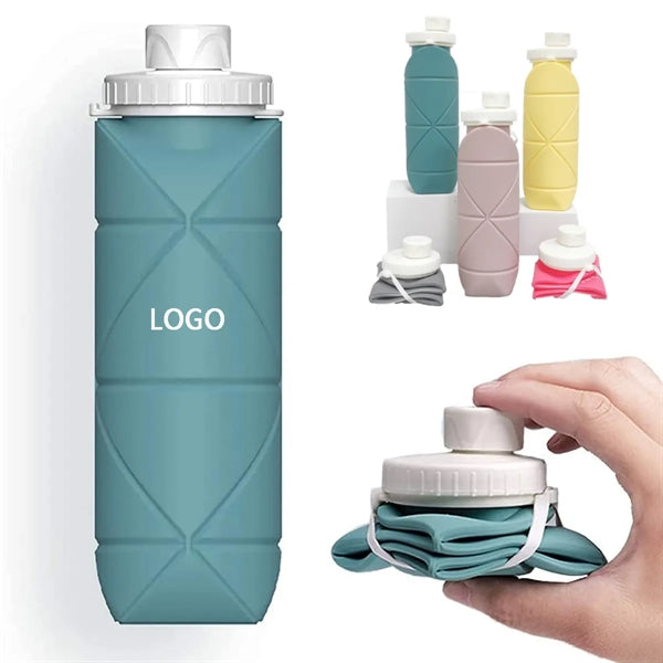 20oz Silicone Foldable Collapsible Water Bottle