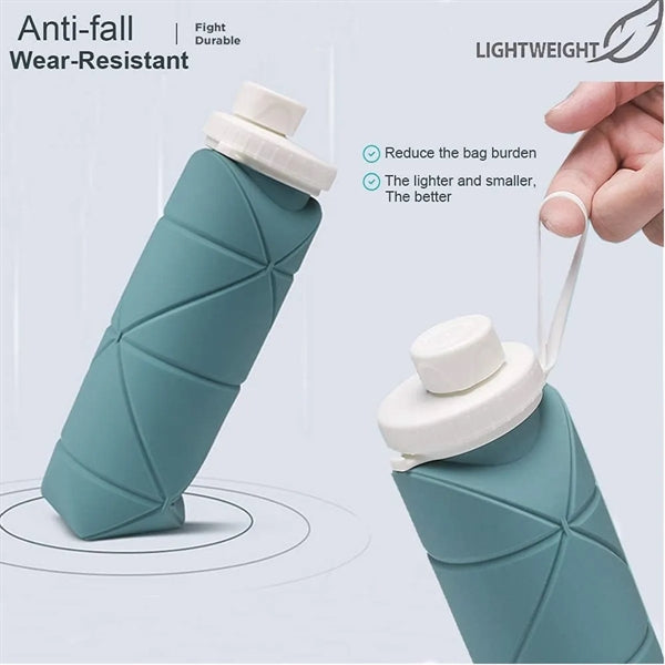 20oz Silicone Foldable Collapsible Water Bottle